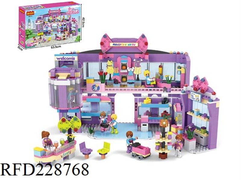 PUZZLE BLOCKS/SMALL PARTICLES/FASHION GIRL/810PCS SHOPPING MALL