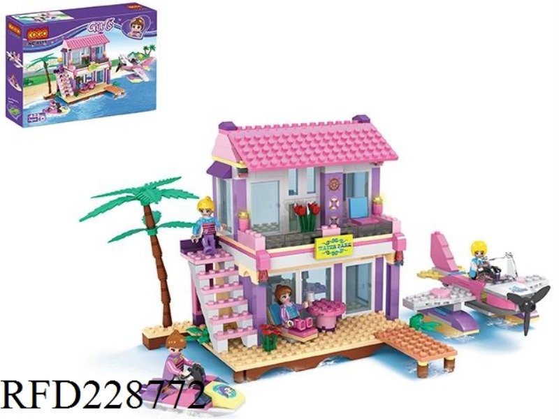 PUZZLE BLOCKS/SMALL PARTICLES/FASHION GIRL/423PCS BEACH VILLA