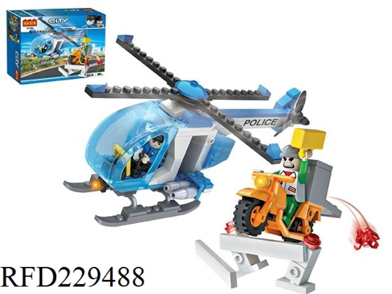 PUZZLE BUILDING BLOCKS/SMALL PARTICLES/NEW CITY SERIES-HELICOPTER, MOTORCYCLE/164PCS