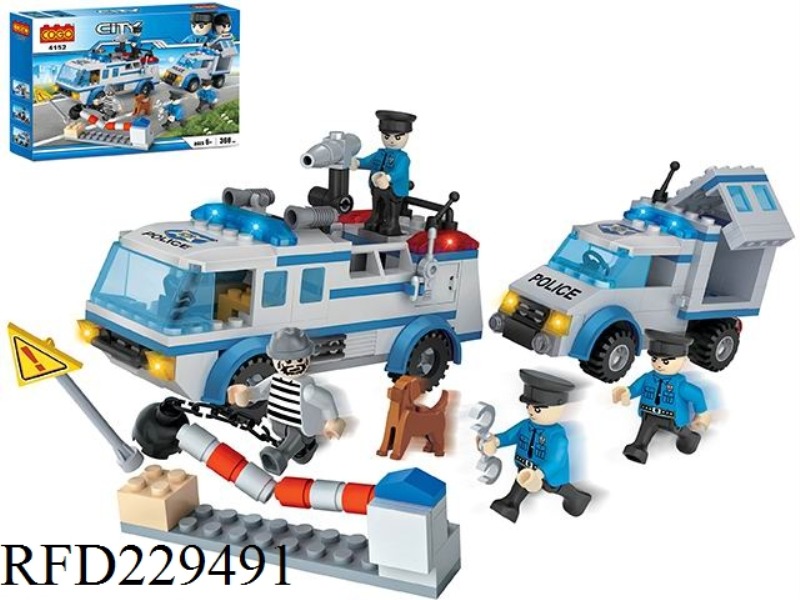 PUZZLE BLOCKS/SMALL PARTICLES/NEW CITY SERIES-POLICE CAR/368PCS
