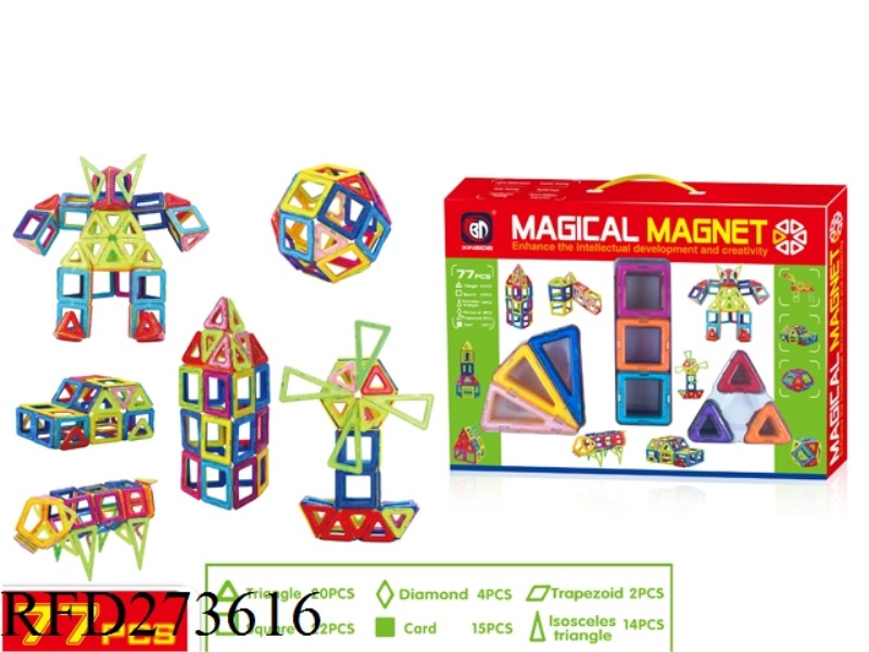 MAGNETIC FORCE BUILDING BLOCK 77PCS
