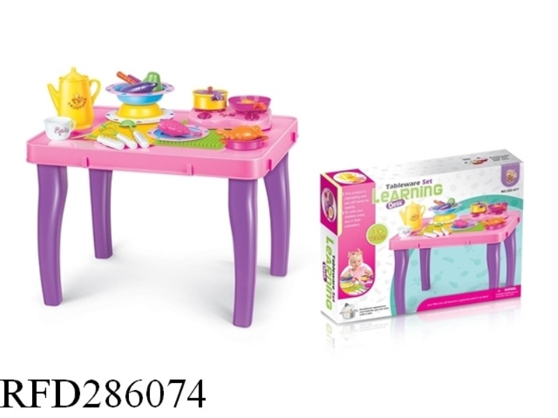 MULTI-FUNCTION SMALL TABLE WITH MATCHING TABLEWARE