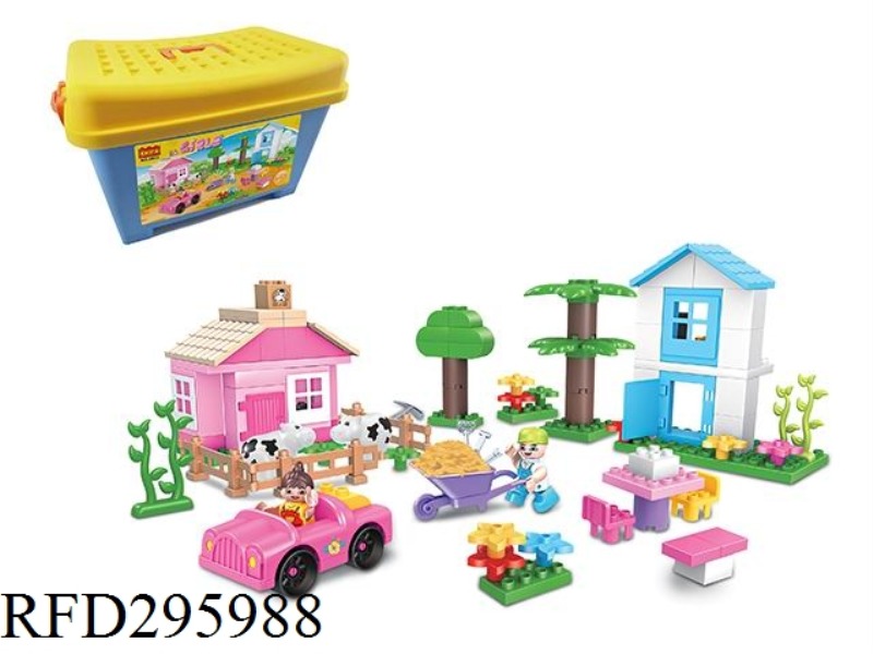 PUZZLE BUILDING BLOCKS/MEDIUM PARTICLES/HAPPY HOUSE 103PCS