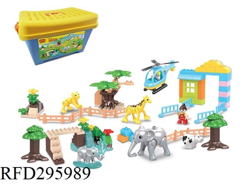 PUZZLE BUILDING BLOCKS/MEDIUM PARTICLES/WONDERFUL ZOO 112PCS