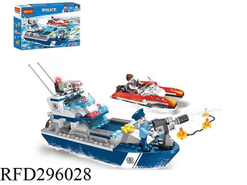 PUZZLE BUILDING BLOCKS/SMALL PARTICLES/NEW CITY POLICE SERIES / POLICE PATROL SHIP 284PCS