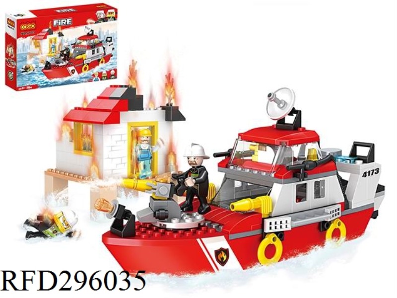 PUZZLE BLOCKS/SMALL PARTICLES/NEW CITY FIRE SERIES/FIRE BOAT 318PCS