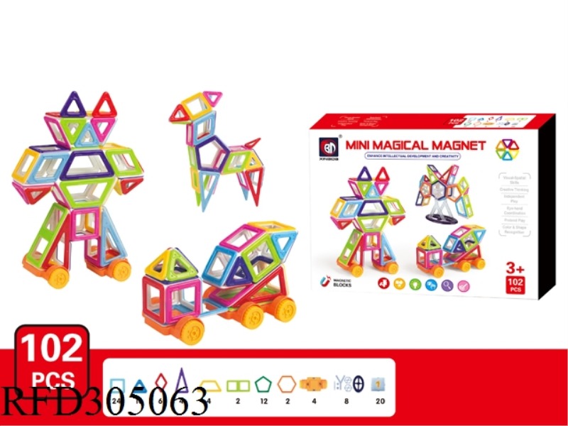 MAGNETIC FORCE BUILDING BLOCK 102PCS
