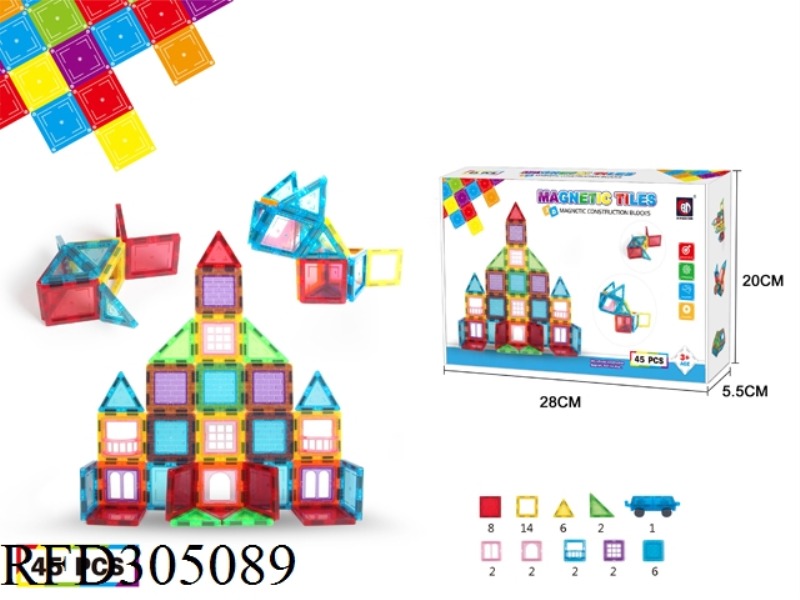 MAGNETIC FORCE BUILDING BLOCK 45PCS