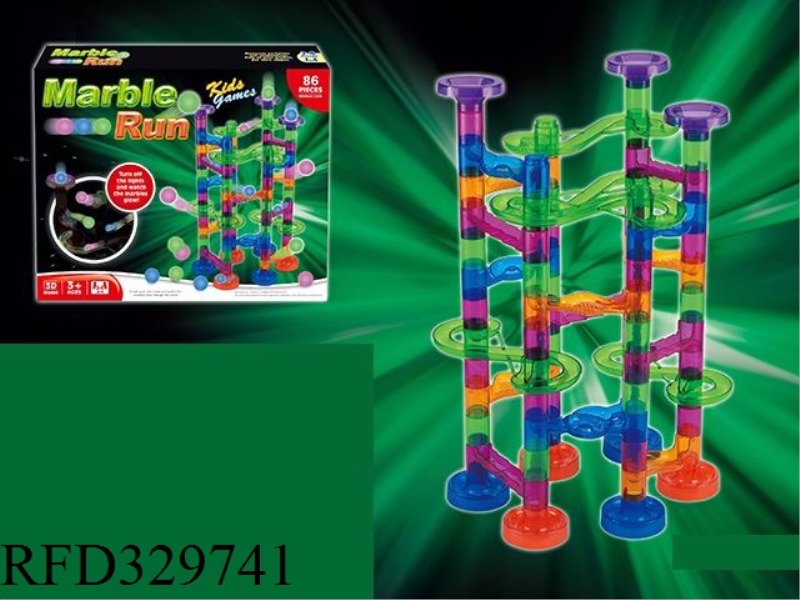 HIGH PRECISION COPYRIGHT PATENT NOCTILUCENT TRACK BALL BUILDING BLOCKS (86PCS)