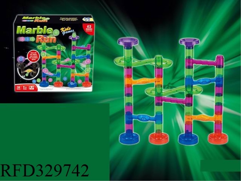HIGH PRECISION COPYRIGHT PATENT LUMINOUS TRACK BALL BUILDING BLOCKS (62PCS)