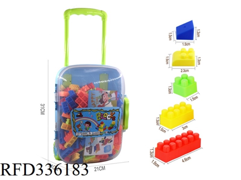 BLUE-GREEN SUITCASE BUILDING BLOCKS 450G (380PCS+)