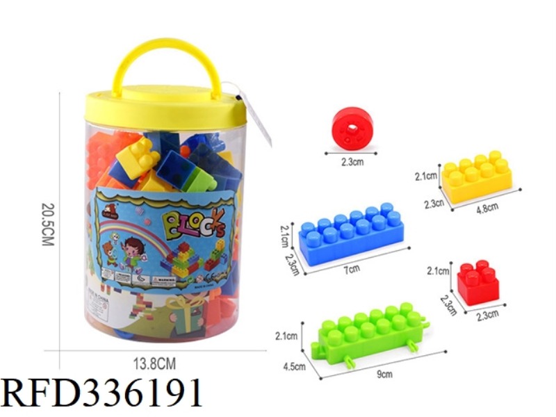 FUN BARRELED BUILDING BLOCKS 180G (62PCS+)