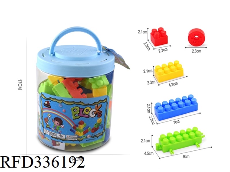 FUN BUCKET BUILDING BLOCKS 140G (50PCS+)