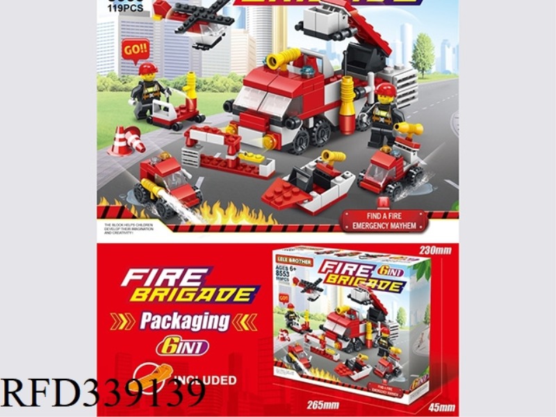 FIRE RESCUE TEAM SIX IN ONE 119PCS