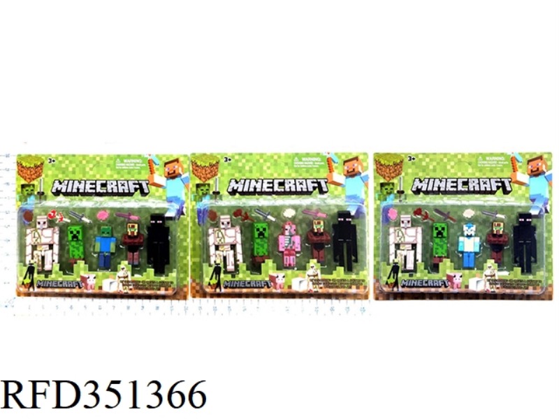 4 INCH MINECRAFT 5 PCS + 3 ACCESSORIES
