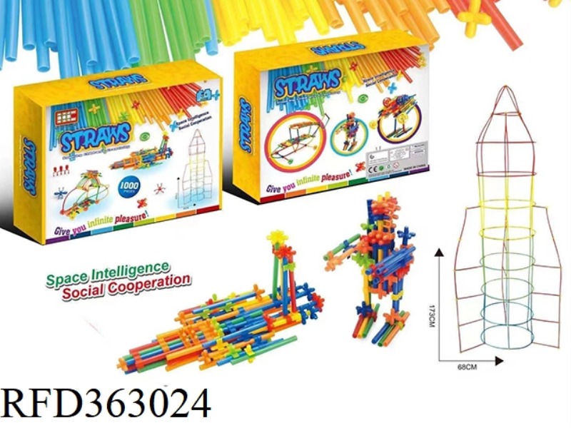 STRAW BUILDING BLOCKS 1000PCS