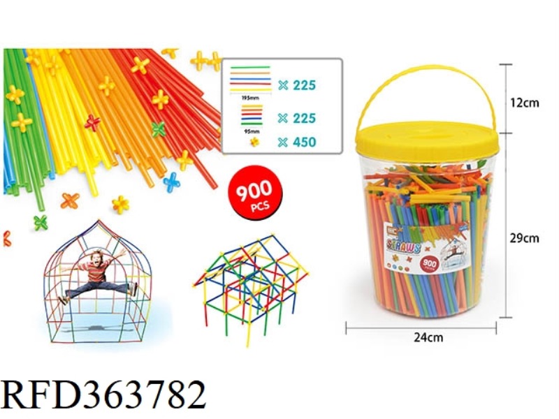 STRAW BUILDING BLOCKS 900PCS