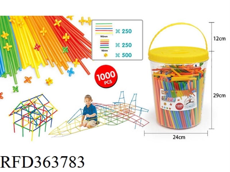 STRAW BUILDING BLOCKS 1000PCS