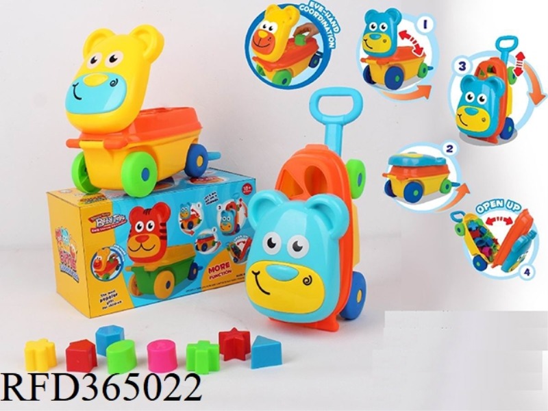 BEAR SUITCASE BUILDING BLOCK CAR