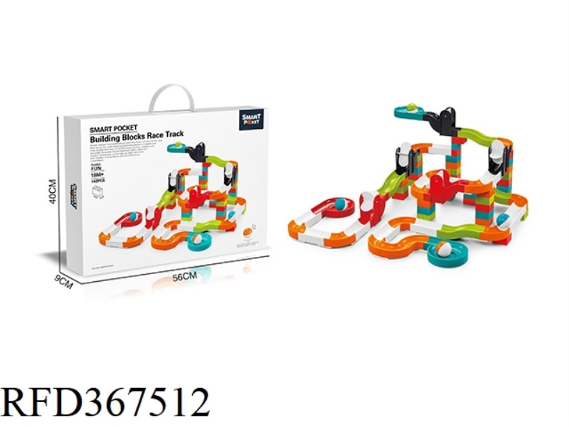 BUILDING BLOCK TRACK ROLLING FUN 142PCS