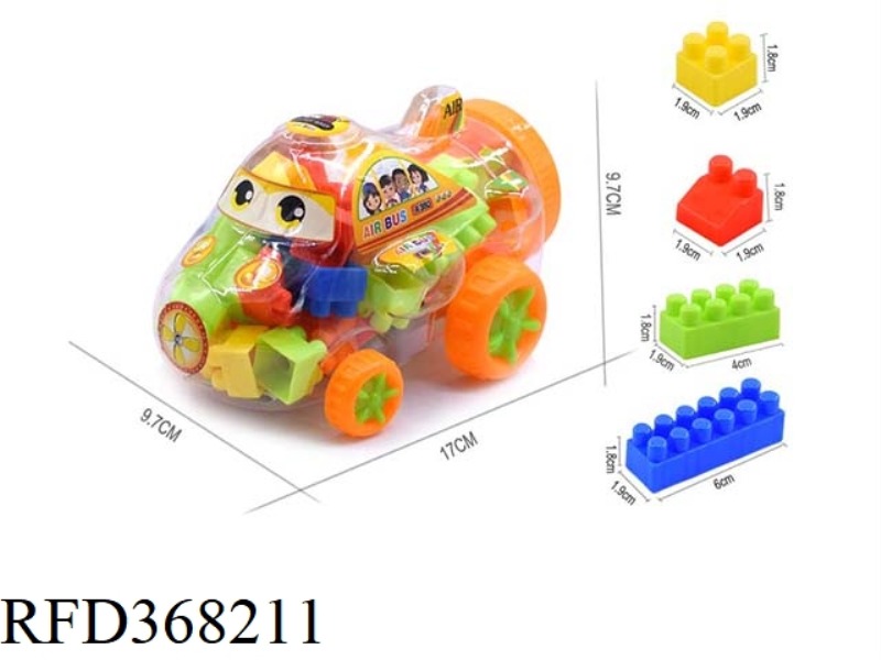 MINI AIRPLANE CANNED BUILDING BLOCKS 60G (35PCS+)