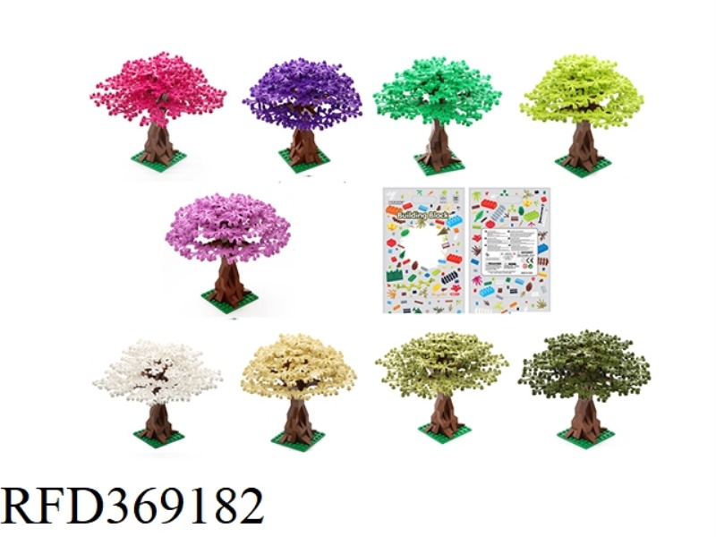 102 PCS COMPATIBLE SELF-ASSEMBLED PUZZLE BUILDING BLOCKS BIG BANYAN TREE (9 COLORS MIXED, WITH INSTR