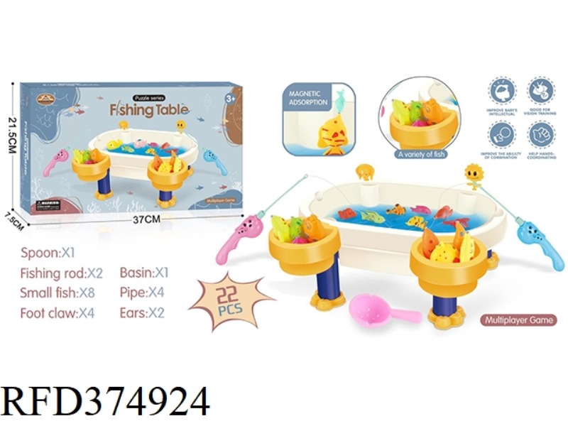 FISHING BUILDING TABLE WITH SUGAR GUM DOLL