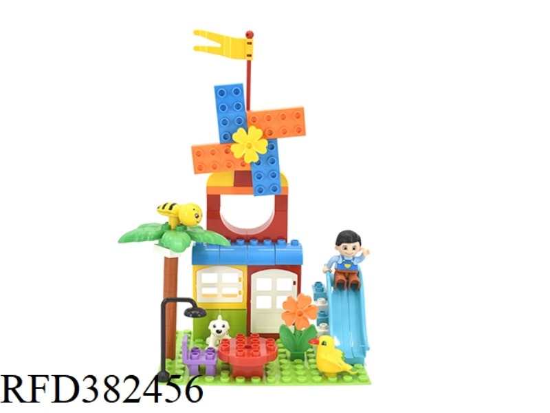 DIY BUILDING BLOCK WINDMILL SCENE 65PCS