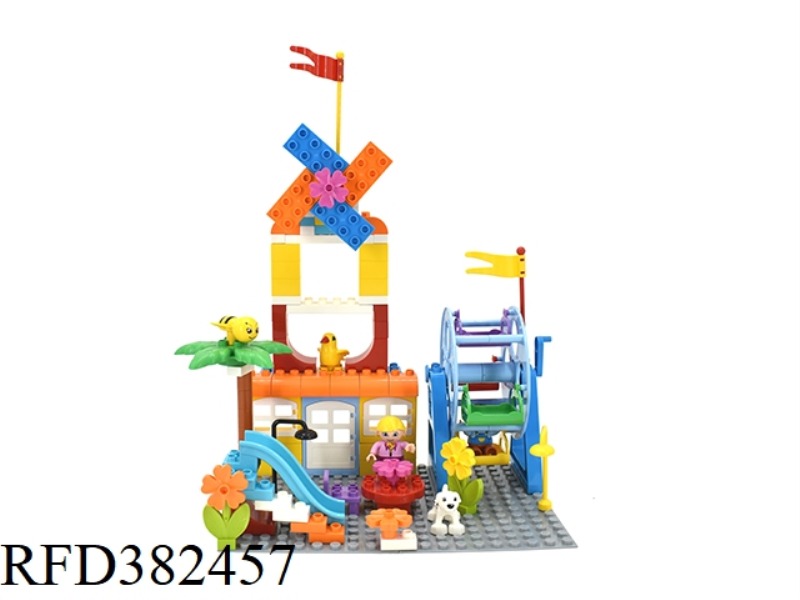 DIY BUILDING BLOCK WINDMILL SCENE 127PCS (INCLUDING BOTTOM PLATE)