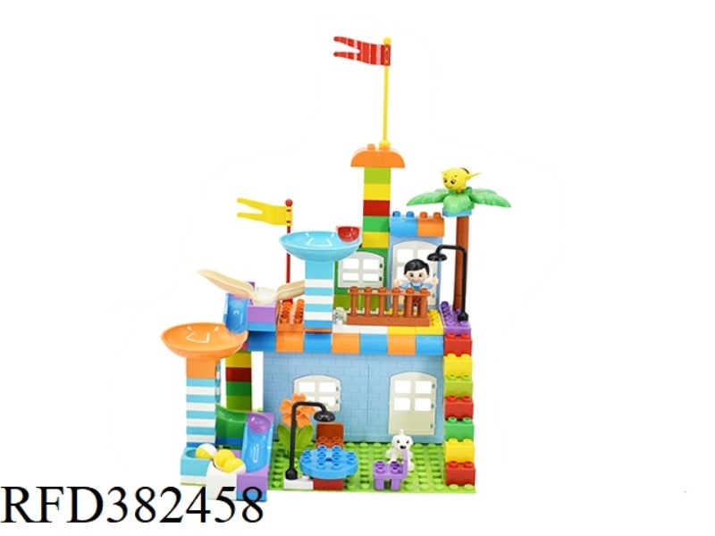 DIY BUILDING BLOCK VILLA SLIDE 145PCS (INCLUDING BOTTOM PLATE)