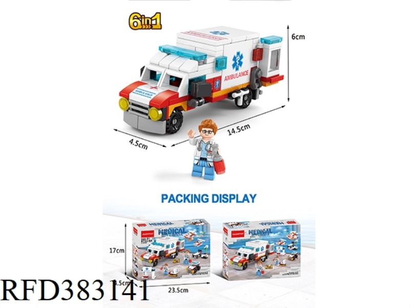MINI AMBULANCE 6 IN 1 122PCS
