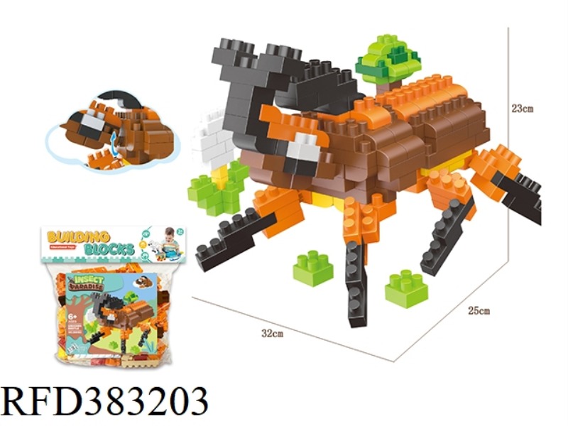 INSECT SERIES OF LARGE-PARTICLE BUILDING BLOCKS OF UNICORNIS (203PCS)