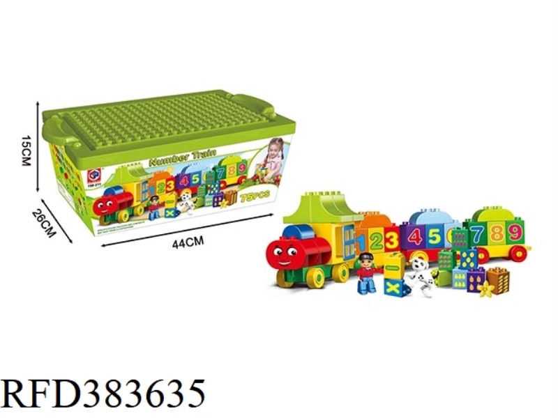 PUZZLE BUILDING BLOCKS-75 PIECES OF DIGITAL TRAIN