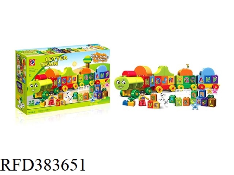 PUZZLE BUILDING BLOCKS-75 PIECES OF ALPHABET TRAIN