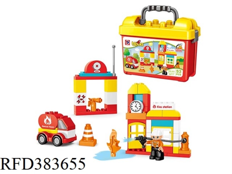 PUZZLE BUILDING BLOCKS-53 PIECES OF THE FIRE STATION