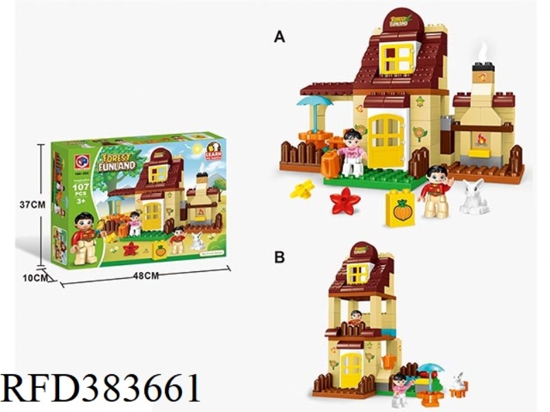 PUZZLE BUILDING BLOCKS-107 PIECES OF JUNGLE GARDEN