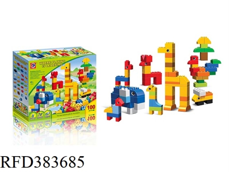 PUZZLE BUILDING BLOCKS-100 CUTE ANIMALS