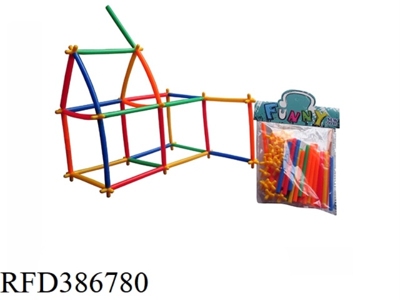 6CM SMALL STRAWS AND INSERTING BLOCKS 56PCS