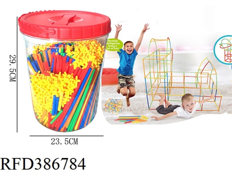 THE STRAW IS INSERTED INTO THE BUILDING BLOCKS ABOUT 1000PCS