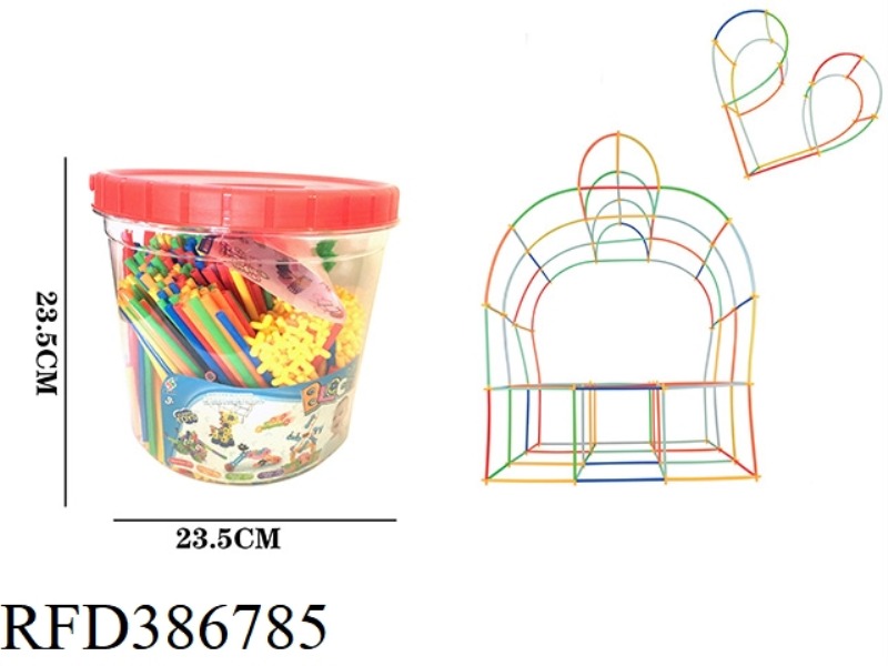 THE STRAW IS INSERTED INTO THE BUILDING BLOCKS ABOUT 700PCS