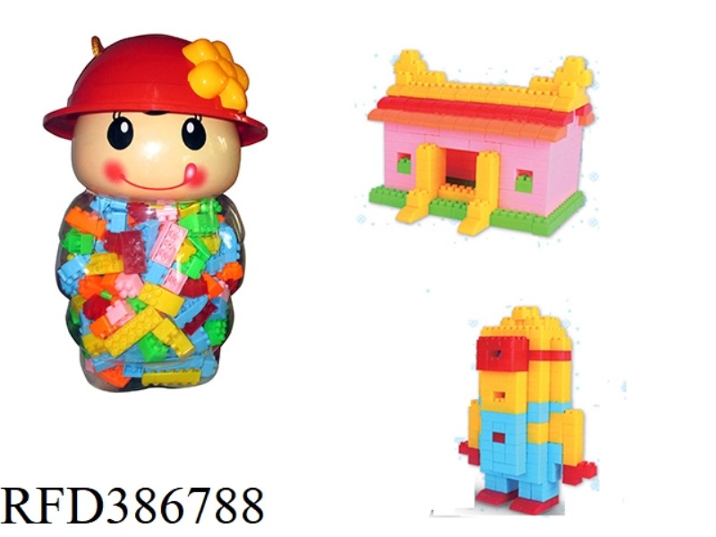 DOLL BOTTLED SMALL BUILDING BLOCKS ABOUT 207PCS