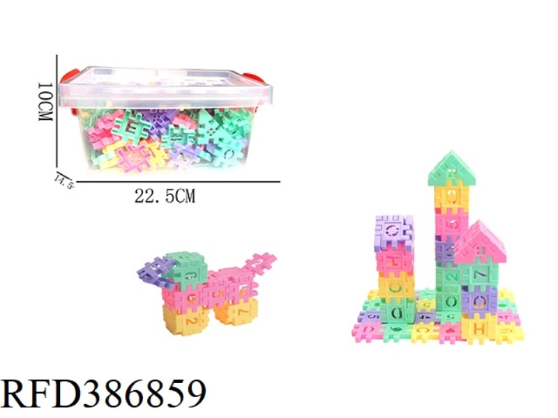 ABOUT 120 BLOCKS IN THE SHAPE OF A HOUSE