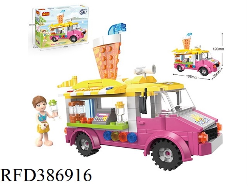 PUZZLE BLOCKS/SMALL PARTICLES/SUMMER GIRL SERIES/BEACH JUICE VENDING CART 189PCS