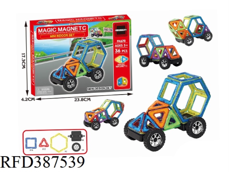 VARIETY OF MAGNETIC BLOCKS (36PCS)