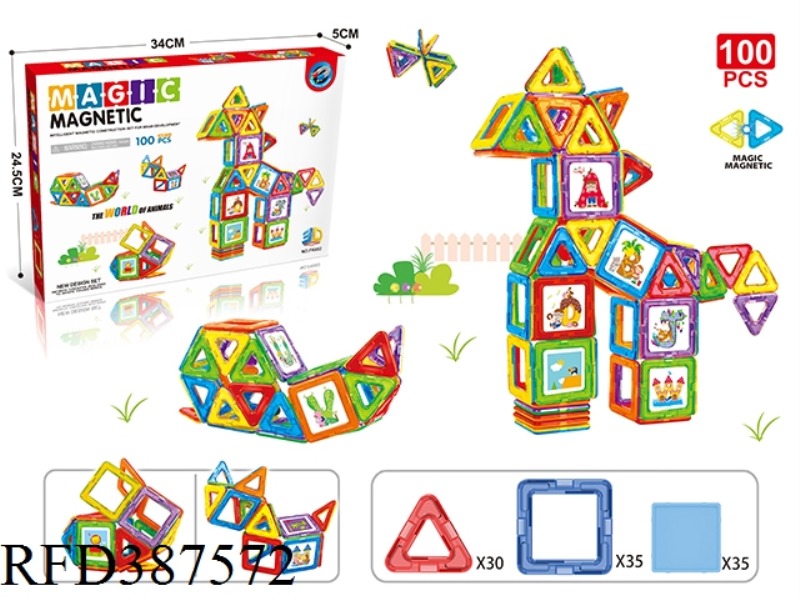 VARIETY OF MAGNETIC BLOCKS (100PCS)