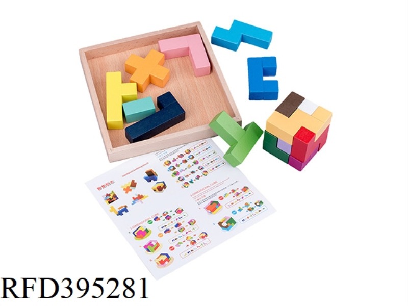 GAME PUZZLE BUILDING BLOCKS WOODEN TETRIS