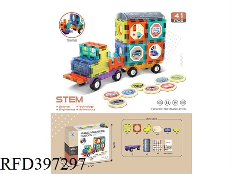 MAGNETO PARADISE (COLOR WINDOW MAGNETIC SHEET BUILDING BLOCKS) 41PCS