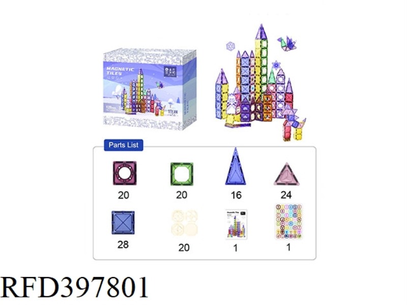 MAGNETIC COLOR WINDOW BLOCKS 128PCS