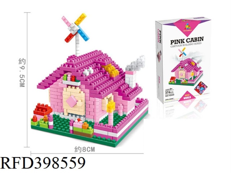 PINK WOODEN HOUSE 374PCS