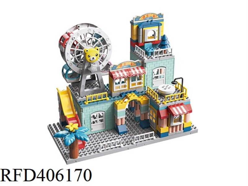 3 IN 1-213 LARGE PARTICLES DIY VARIABLE DISASSEMBLY MECHANICAL WINDING FERRIS WHEEL BUILDING BLOCK S